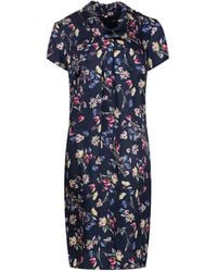 Conquista - Floral Print Viscose Short Sleeve Dress - Lyst