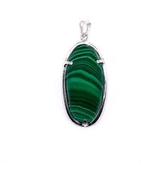 Mineralgems•Studio - Malachite Pendant With Sterling Chain - Lyst