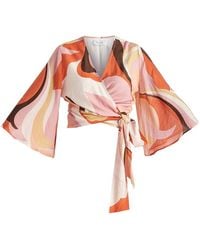 Paisie - Retro Wave Wrap Kimono Blouse - Lyst
