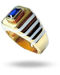 LINYA JEWELLERY - Octagon Stone Enamel Signet Ring - Lyst