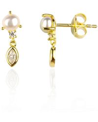 Ep Designs - Mini Pearl Stud Earring - Lyst