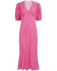 Fresha London - Sienna Dress Pink Daisy - Lyst