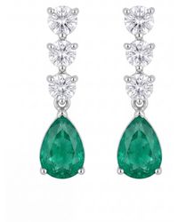 LÁTELITA London - Delphine Colombian Emerald Triple Drop Earrings - Lyst