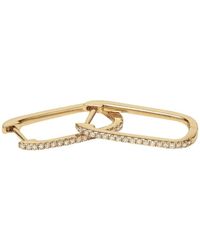 Öugie - The Large Diamond Pave Paperclip Earrings - Lyst