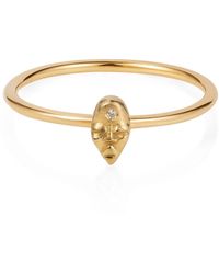 Lee Renee - Tiny Voodoo Erzulie Ring Diamond & Gold Vermeil - Lyst
