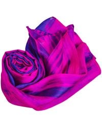 Silk and Bears - Fuchsia & Brushstroke Silk Scarf – Handmade Mulberry Silk Shawl - Lyst