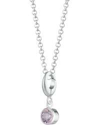 Lily Charmed - Sterling February Birthstone Charm Necklace - Lyst