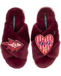 Laines London - Classic Laines Slippers With Electric Love Brooches - Lyst