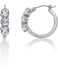 Diamonbliss - Marilyn Monroe Three Stones Hoop Earrings - Lyst