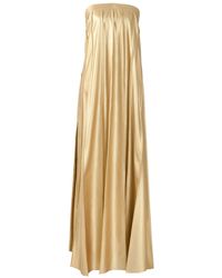 Kargede - Pleated Leather Maxi Dress – Strapless Designer Evening Gown - Lyst