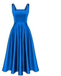 POST MERIDIEM - Electric Strap Decorated Bodice Midi Dress - Lyst