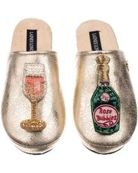Laines London - Softie Slippers With Champagne Brooches - Lyst