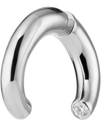 Scream Pretty - Sparkle Single Split Hoop Earring With Clear Stone - Lyst