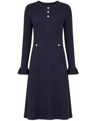 Yumi' - Viscose Knitted Midi Dress With Buttons - Lyst
