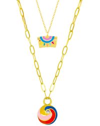 Spero London - Enamel Mystic & Spiral Sterling Necklace Layering Set - Lyst