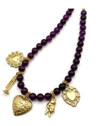 Achala Handcrafted - Puple Jade Heart Necklace - Lyst