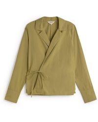 Thinking Mu - Wrapped Seersucker Lenie Blouse - Lyst