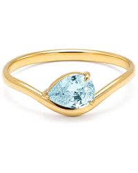 Belinda Jewelz - Aquamarine Wavy Solitair Birthstone Ring - Lyst