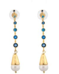 Ebru Jewelry - Mystic Sky Topaz & Pearl Drop Earrings - Lyst