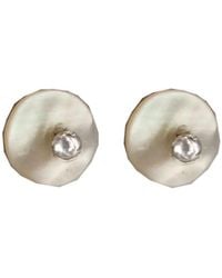 Lily Flo Jewellery - Mother Of Pearl Lab Grown Diamond Stud Earrings - Lyst