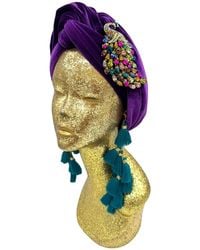 Julia Clancey - Aubergine Peacock Chacha Turban - Lyst