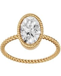 Aya Fine Jewelry - 1.77 Ct Oval Lab Diamond Twisted Rope Bezel Solitaire Ring - Lyst