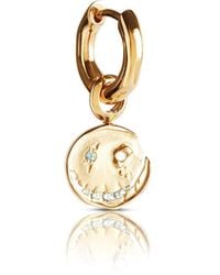 Kasun - Smile Hoop Earrings – November – Topaz – Plated - Lyst