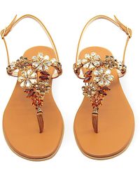 DAMAPREZIOSA - Gilda Topaz Crystal Jewel Sandal - Lyst