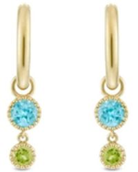 Dinny Hall - Topaz & Peridot Duo Drop Hoops - Lyst