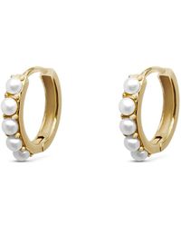 Clemence Wren - Freshwater Pearl Contemporary Hoop Earrings - Lyst