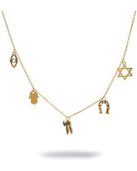Ebru Jewelry - Five Guardians Star Of David Protection Charm Necklace - Lyst