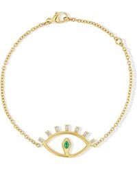Jewelbird - Emerald And Diamond Snake Eye Bracelet - Lyst