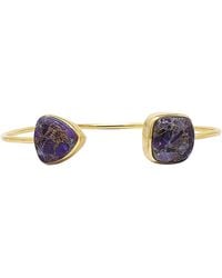 Harfi - Vermeil Amethyst February Birthstone Bangle Bracelet - Lyst