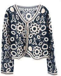 Saachi - Floral Lace Crochet Short Jacket - Lyst