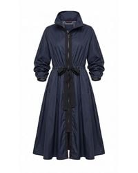 concept A trois - Deep Midi Trench Coat With Waist Tie, Sizes Xs-L - Lyst