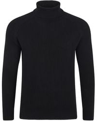 Paul James Knitwear - Midweight Cotton Bernard Ribbed Roll Neck Jumper - Lyst