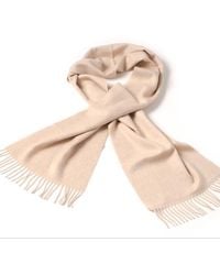 Bel Cashmere - Neutrals Cashmere Scarf With Fringes - Lyst