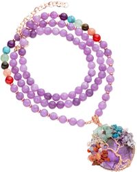 Eye Candy LA - Tree Of Life Amethyst Pendant Necklace - Lyst
