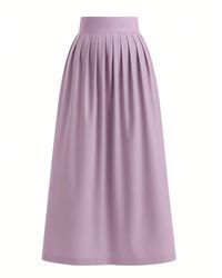 BEIRA - Anna Full-Length Lilac Pleated Cotton Skirt - Lyst