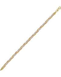 Spero London - Rose & Spiral Sterling Flat Bracelet - Lyst