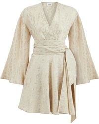 Lilamie - Marbella Wrap Style V Neck Mini Summer Dress - Lyst