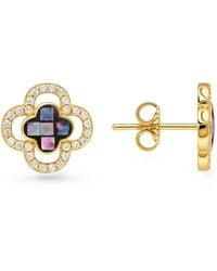 Kylie Harper - Mosaic Abalone Mother Of Pearl Clover Halo Earrings - Lyst