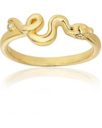 Alura Copenhagen Jewellery - Grace Snake Ring With Zircons - Lyst