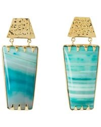 YAA YAA LONDON - Puerto Rico Teal Determination Gold Gemstone Earrings - Lyst