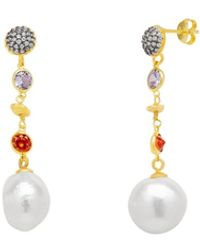 Spero London - Chunky Baroque Pearl Drop Sterling Earring - Lyst