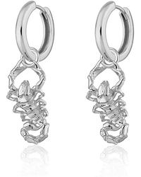 Shaded the Label - Scorpion Sterling Droplet Huggie Hoop Earrings - Lyst