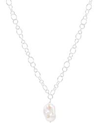 Pearls of the Orient Online - Decus Large Baroque Cultured Freshwater Pearl Drop On Chunky Chain - Lyst