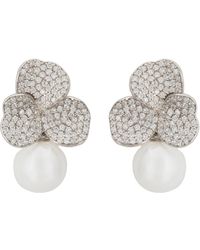 LÁTELITA London - Iris Flower And Pearl Dangle Earrings - Lyst