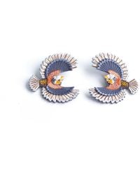 Nana Watanabe - Flying Bird Layered Embroidered Earrings - Lyst