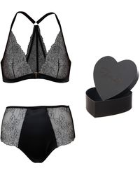 Tallulah Love - Midnight Rose Gift Set: Bralette,high-waisted Brief & Heart Box - Lyst